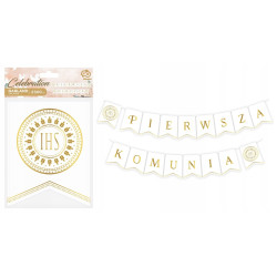 Girlanda papierowa Pierwsza Komunia flagi 2x300 cm