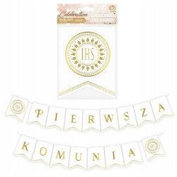 Girlanda papierowa Pierwsza Komunia flagi 2x300 cm