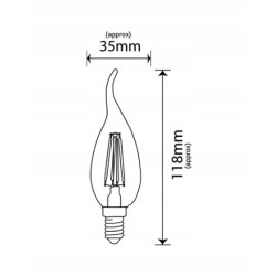 ŻARÓWKA LED GOLD C37 PŁOMYK E14 4W