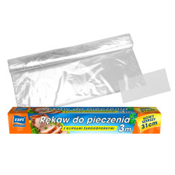 RAVI Rękaw do pieczenia z klipsami 31cm x 3 m