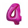 BALON FOLIOWY CYFRA 4 92CM RÓŻOWY