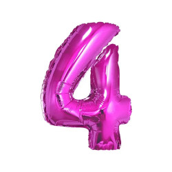 BALON FOLIOWY CYFRA 4 92CM RÓŻOWY