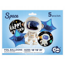 Balony foliowe zestaw 5SZT Kosmos NA HEL