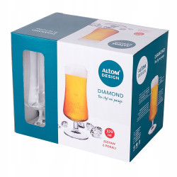 Pokale do piwa Diamond 370 ml, komplet 6 szt.