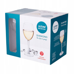 Kieliszki do wina białego Diamond 250 ml komplet 6 sztuk