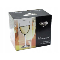 Kieliszki do wina białego Diamond 250 ml komplet 6 sztuk
