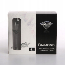 Kieliszki do wina białego Diamond 250 ml komplet 6 sztuk