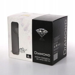 Kieliszki do wina białego Diamond 250 ml komplet 6 sztuk