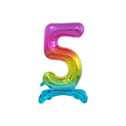 BALON FOLIOWY STOJĄCY 5 TĘCZOWY 74CM