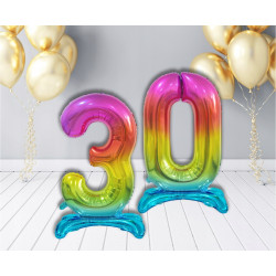 BALON FOLIOWY STOJĄCY 5 TĘCZOWY 74CM