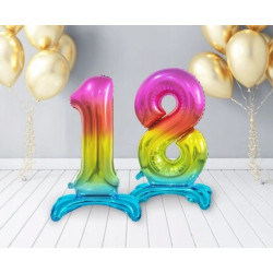 BALON FOLIOWY STOJĄCY 5 TĘCZOWY 74CM