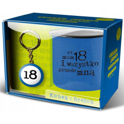 KUBEK NA 18 NASTKĘ Z BRELOKIEM PREZENT