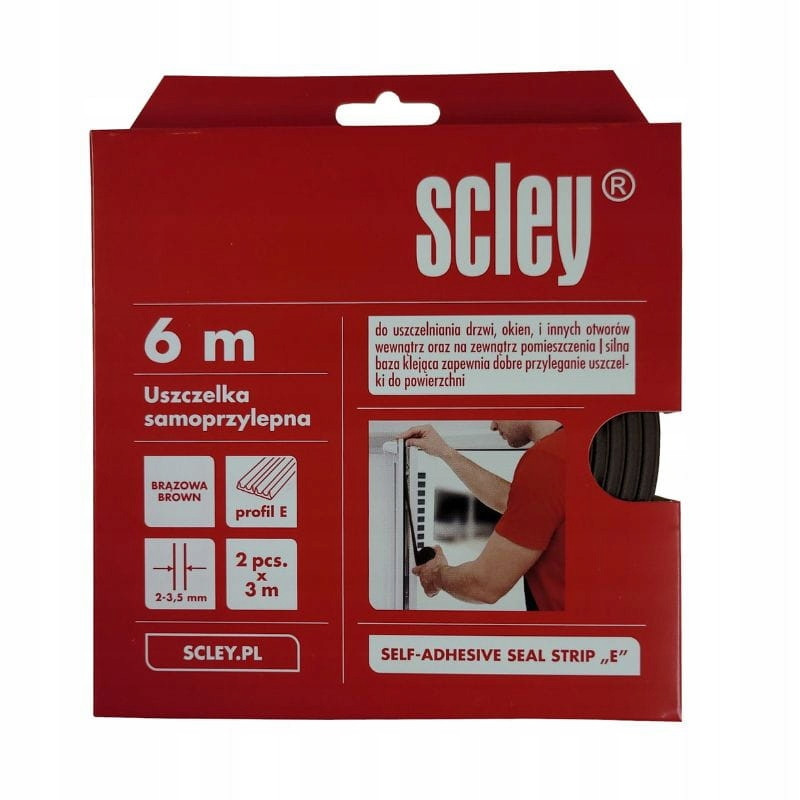 Uszczelka typ E brązowa 6m 2 do 3,5mm
