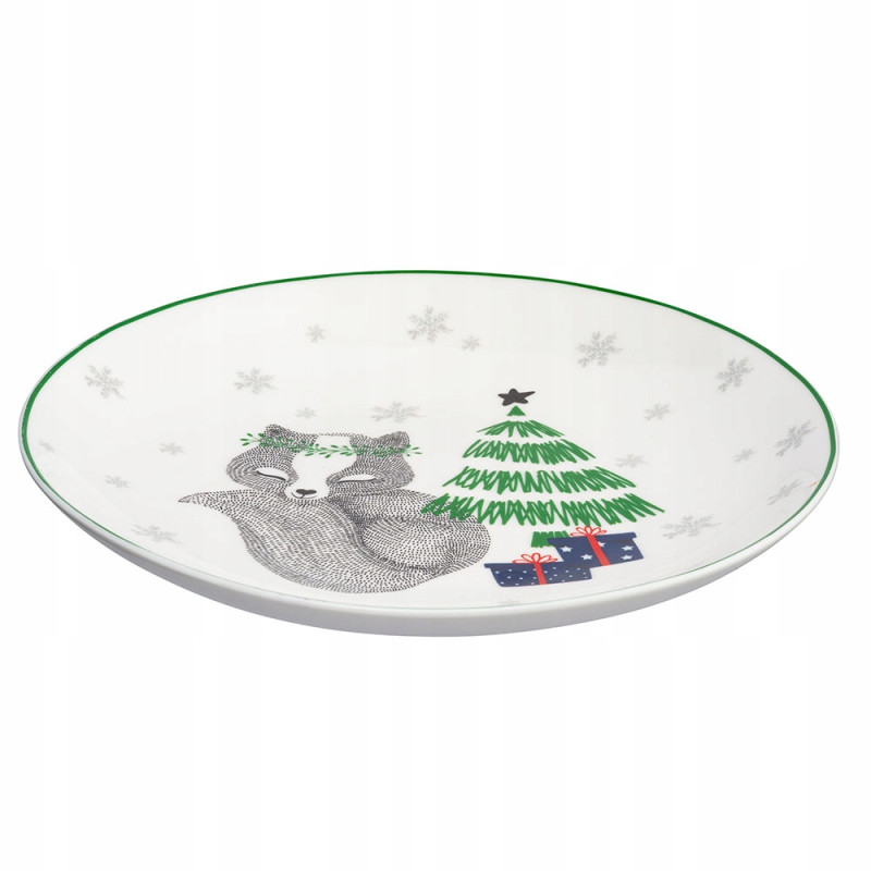 TALERZ ŚWIĄTECZNY DESEROWY 21 CM LISEK