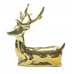 FIGURKA PORCELANOWA RENIFER 13.5X7.5X14 CM ZŁOTY