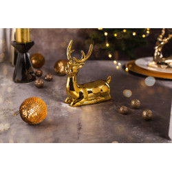 FIGURKA PORCELANOWA RENIFER 13.5X7.5X14 CM ZŁOTY