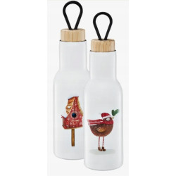 BUTELKA TERMICZNA ŚWIĄTECZNA 400ML PTASZEK