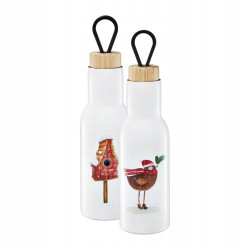BUTELKA TERMICZNA ŚWIĄTECZNA 400ML PTASZEK