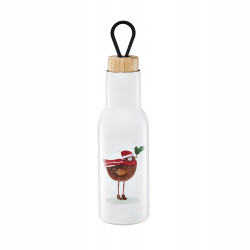 BUTELKA TERMICZNA ŚWIĄTECZNA 400ML PTASZEK