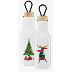 BUTELKA TERMICZNA 400ML ŚWIĄTECZNA ŁOŚ