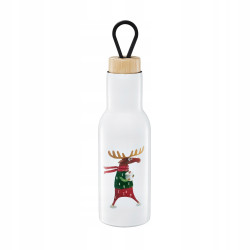 BUTELKA TERMICZNA 400ML ŚWIĄTECZNA ŁOŚ