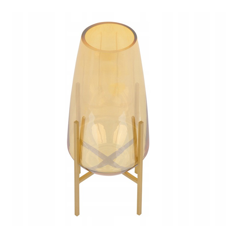 LAMPION ZŁOTY ŚWIECZNIK GOLD 12,2X12,2X25,8