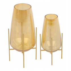 LAMPION ZŁOTY ŚWIECZNIK GOLD 12,2X12,2X25,8