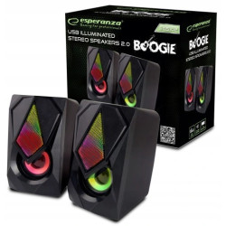 GŁOŚNIKI BOOGIE RAINBOW 2.0 USB LED ESPERANZA