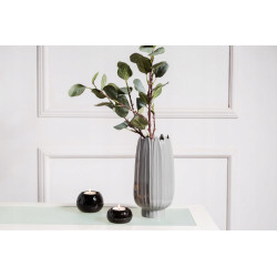 WAZON PORCELANOWY RELIEF POPIELATY 12X12X24.5 CM