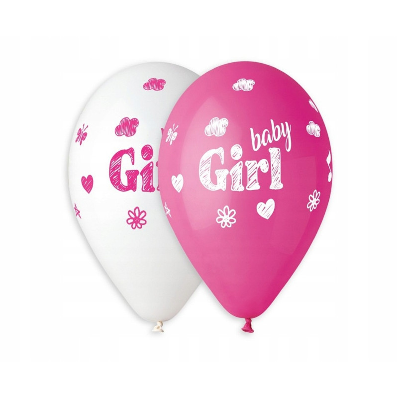 BALON PREMIUM NA HEL 13 CALI 5SZT BABY GIRL