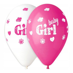 BALON PREMIUM NA HEL 13 CALI 5SZT BABY GIRL