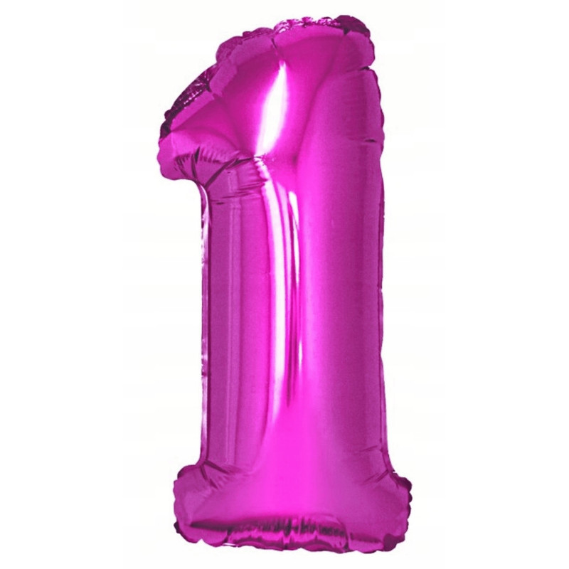 BALON FOLIOWY CYFRA RÓŻOWA 1 92CM