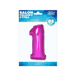 BALON FOLIOWY CYFRA RÓŻOWA 1 92CM