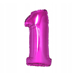 BALON FOLIOWY CYFRA RÓŻOWA 1 92CM