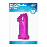 BALON FOLIOWY CYFRA RÓŻOWA 1 92CM