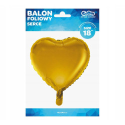 BALON FOLIOWY SERCE MATOWE ZŁOTE 18CALI