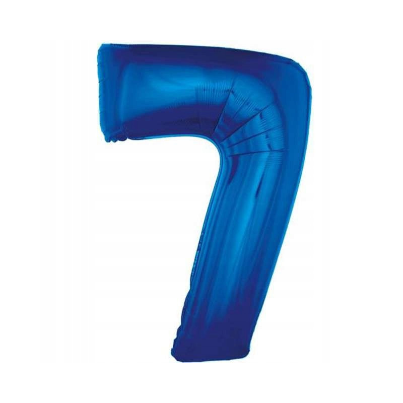BALON FOLIOWY CYFRA 7 92CM NIEBIESKA