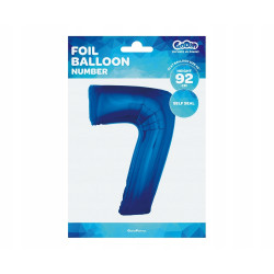 BALON FOLIOWY CYFRA 7 92CM NIEBIESKA