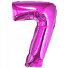 BALON FOLIOWY CYFRA 7 92CM RÓŻOWY