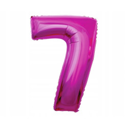 BALON FOLIOWY CYFRA 7 92CM RÓŻOWY