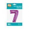BALON FOLIOWY CYFRA 7 92CM RÓŻOWY