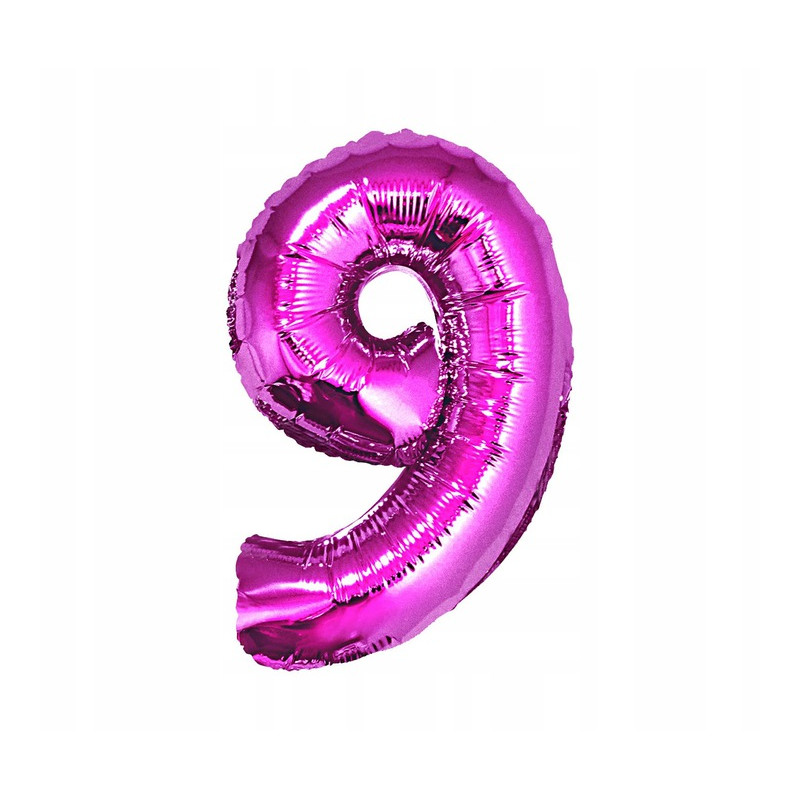 BALON FOLIOWY CYFRA 9 92CM RÓŻOWY