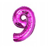 BALON FOLIOWY CYFRA 9 92CM RÓŻOWY