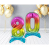 BALON FOLIOWY CYFRA 8 STOJĄCA TĘCZOWA 74CM