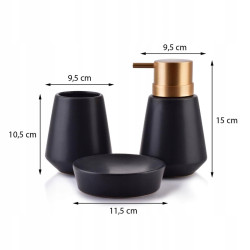 EDA BLACK Komplet łazienkowy dozownik 350ml