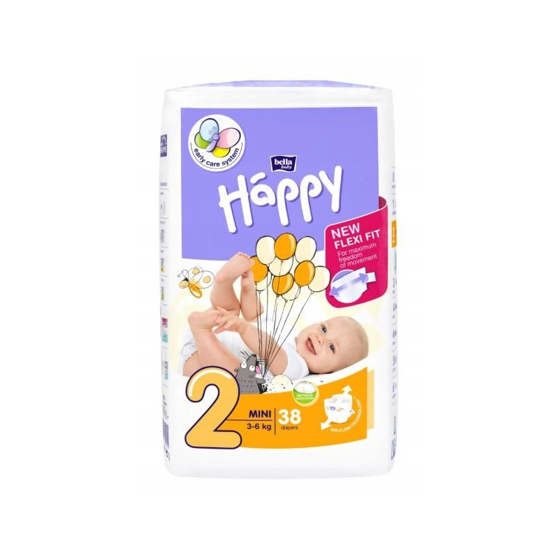 BELLA Baby Happy Pieluszki jednorazowe 2 mini (3-6