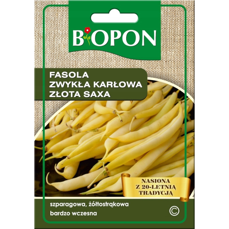 BIOPON Nasiona - FASOLA ZWYKŁA KARŁOWA Złota Saxa 25g