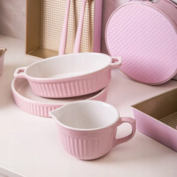 MISKA CERAMICZNA Z UCHWYTEM I WYLEWKĄ RÓŻOWA 550ML DO SOSU ALTOM DESIGN
