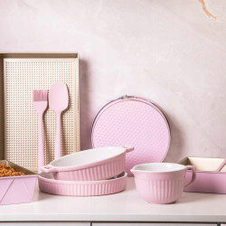 MISKA CERAMICZNA Z UCHWYTEM I WYLEWKĄ RÓŻOWA 550ML DO SOSU ALTOM DESIGN