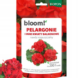 Nawóz rozpuszczalny PELARGONIE i inne KWIATY BALKONOWE bloom! BiOPON - 200g